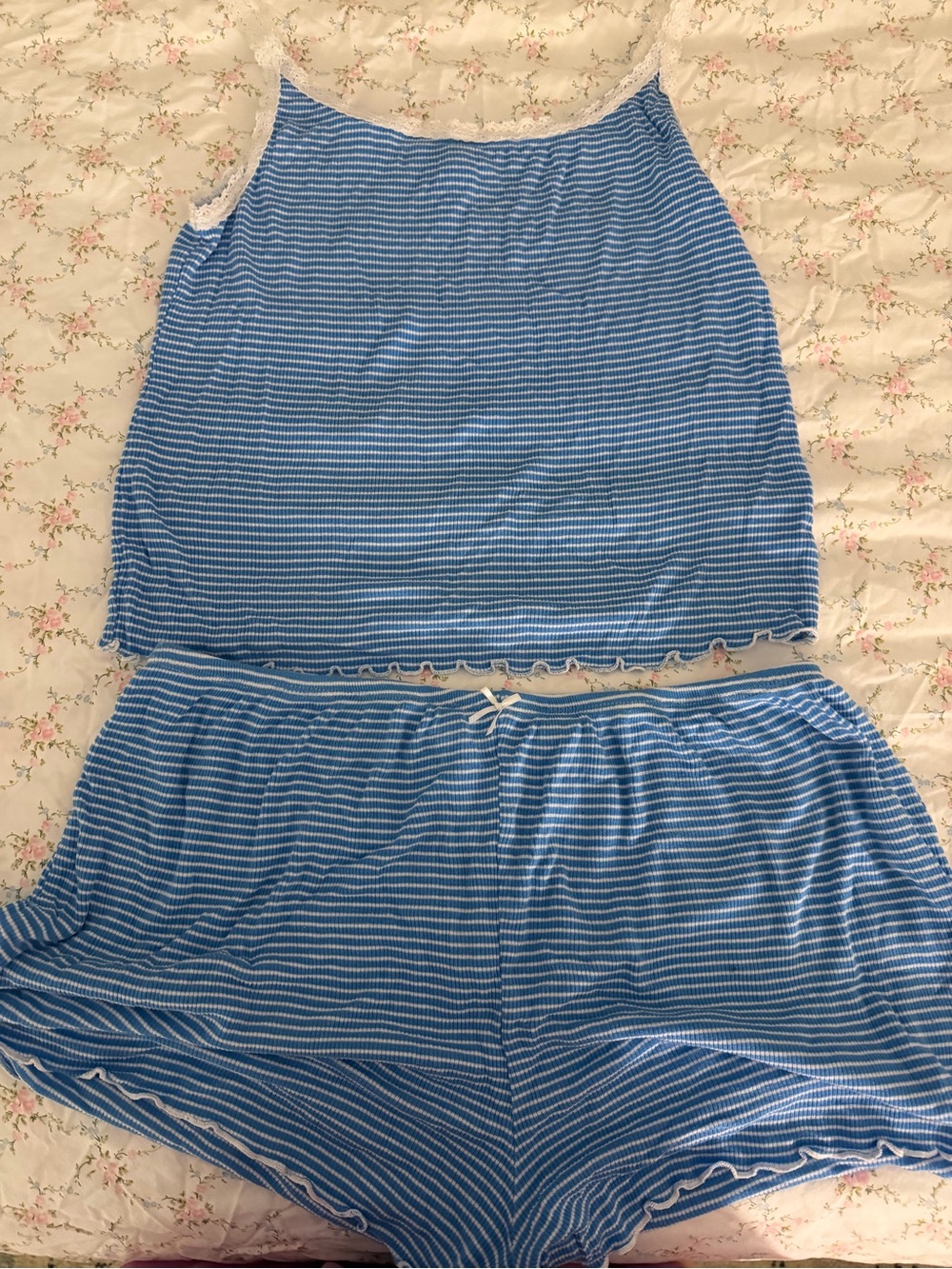 Colsie Blue & White Striped Sleep Set